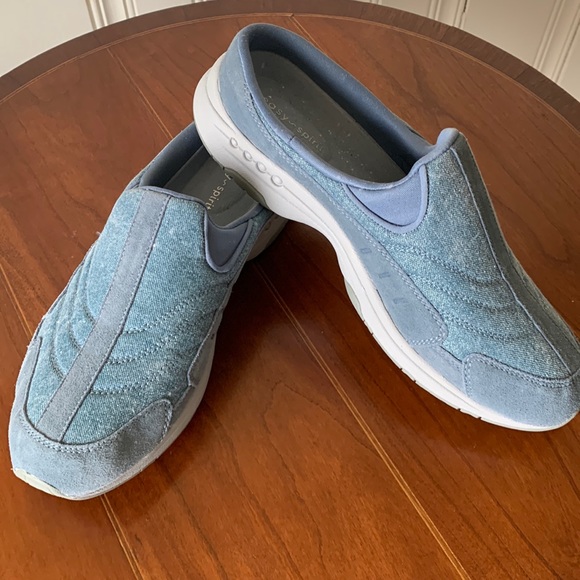 Easy Spirit Traveltime Mules Light Blue Size 9W - Picture 1 of 8